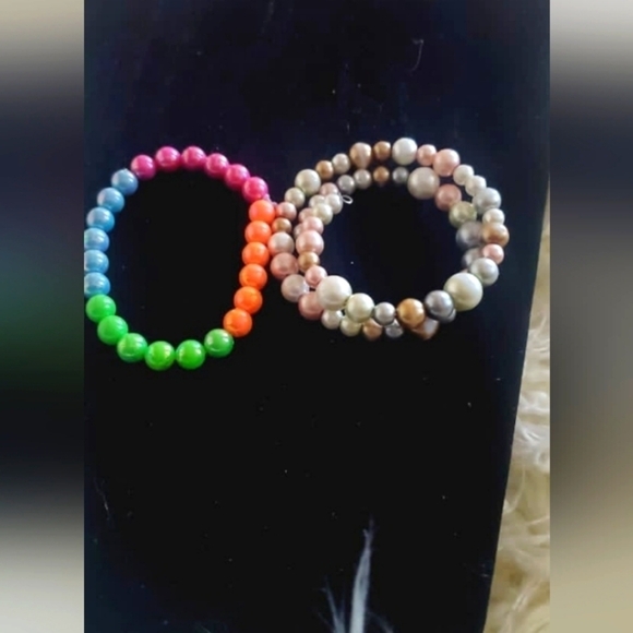 2pcs Ball Beaded Jewelry Colorful Bracelet. 🌴 - Picture 1 of 4